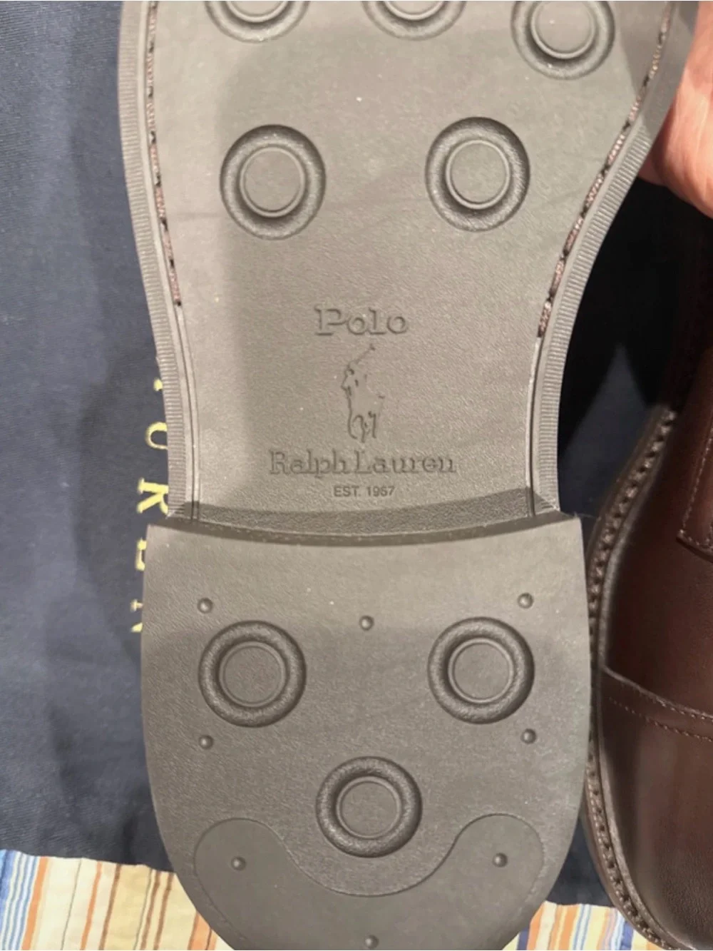 Polo by Ralph Lauren Men's Brown Leather Cap-Toe Oxfords
